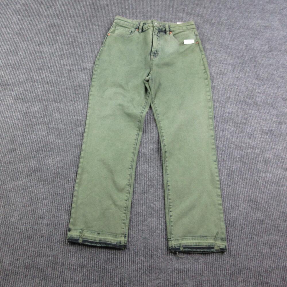 Artemis Vintage Jeans Womens 13/30 Green Straight High Rise Sculpt 30x28*
